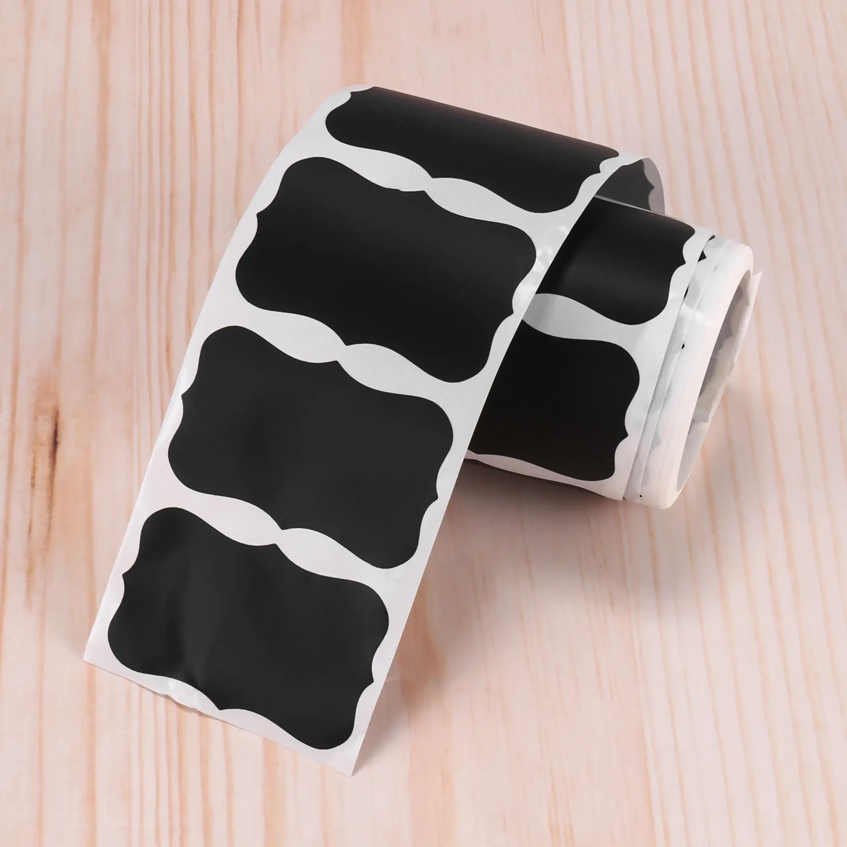 Leading-Wavy Shape Chalkboard Labels ,Erasable Reusable Rectangle Blackboard Stickers With 1 Liquid Chalk Pen,150 Pieces
