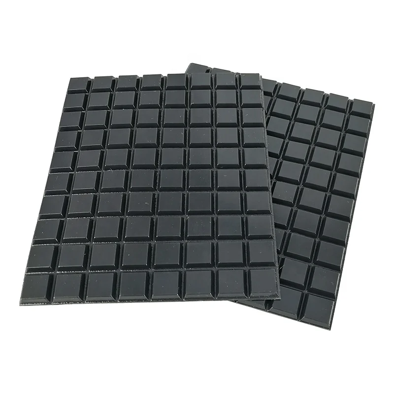 Square Tapered Bumpon Protective Products, Sj5008, W/ Flat Top, 80Pcs Board