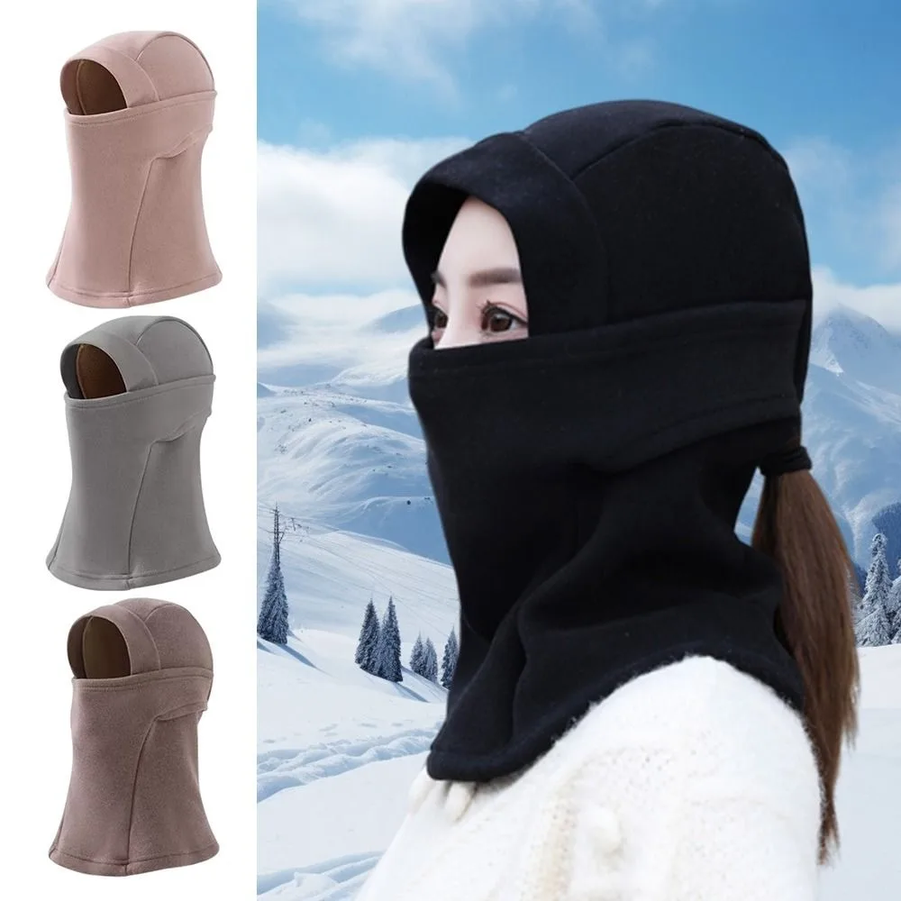 Fashion Windproof Warm Fleece Hat Ear Protection Neck Warmer Winter Hats Cold-proof Balaclava Skiing Thermal Scarf Women/Men