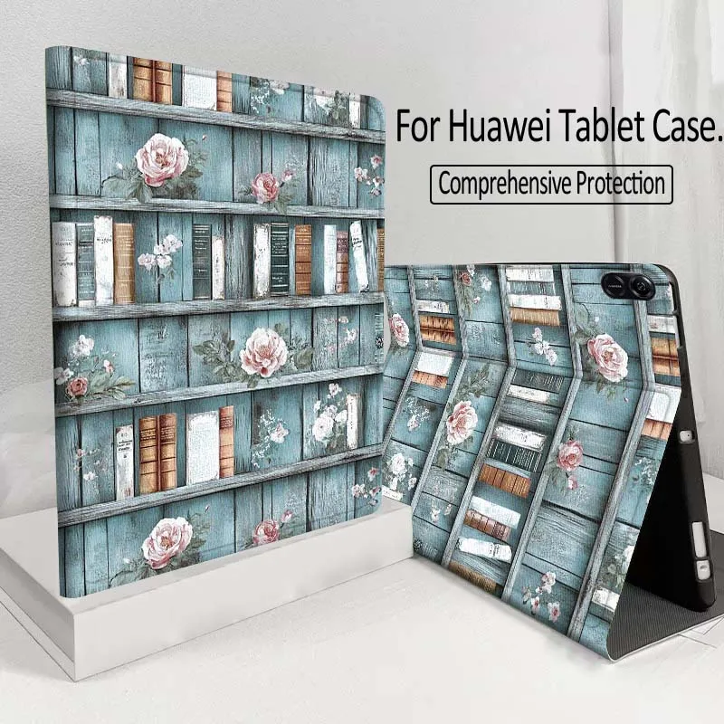

Creative bookshelf art For Huawei MatePad M5 T5 SE 11 Pro Honor Tab 5 V7 V8 X9 GT 10.1 10.8 Inch Tablet Case
