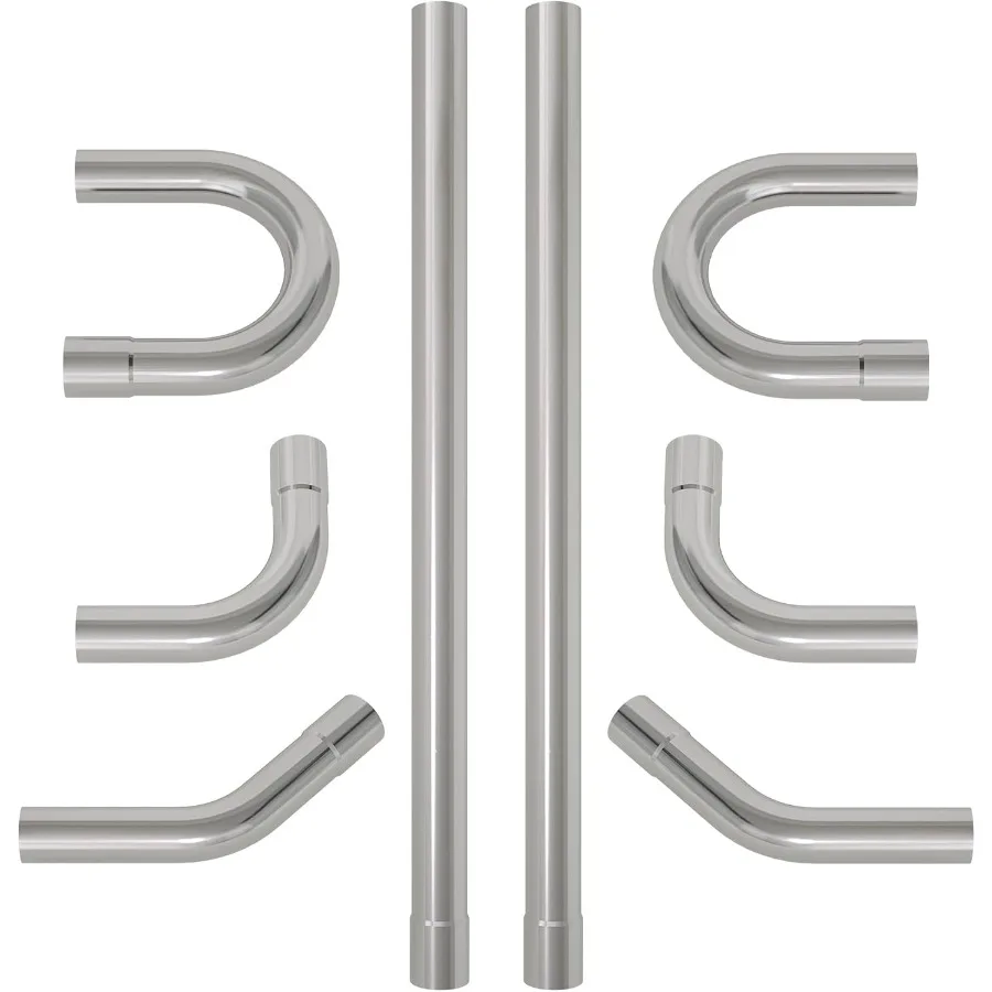 

Универсальный комплект выхлопных труб из мягкой стали 2,5 дюйма, 16 калибра, изгибы оправок с прямыми трубками 45, 90, 180 градусов, скользящие концы, 8 шт. f