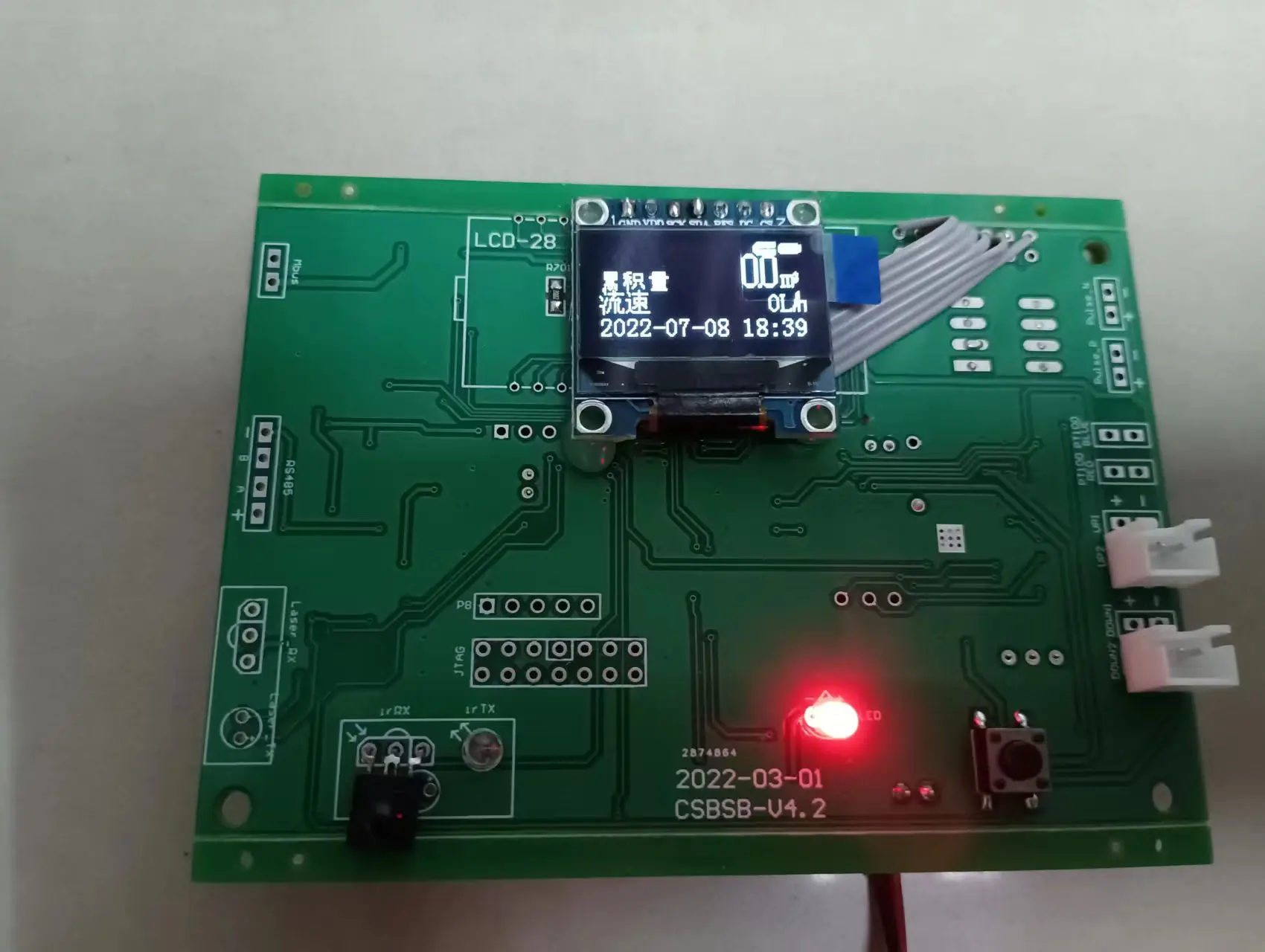 TDC-GP22 Ultraschall-Wasserzähler-Debugging-Entwicklungsplatine mit LCD-Display und Strömerteströhrenteil