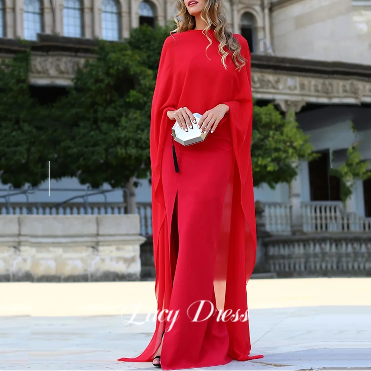 

Lucy Evening Dresses Woman Elegant Evening Dress for Women 2023 Red Chiffon Sharon Happy Shawl Reunion Bridesmaid Ball Gown