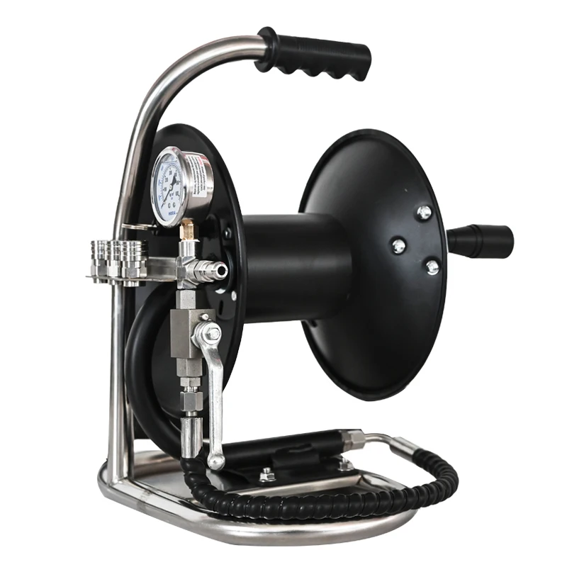

210bar Pressure Resistance High Pressure Sewer Cleaner Hose Reel Hand Push Portable Hose Reel for Reeling High Pressure Hoses