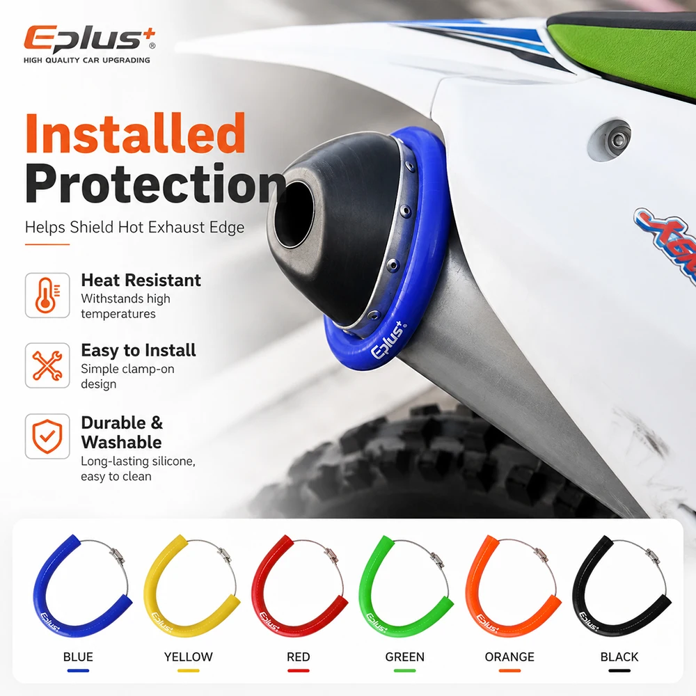 Universeller Motorrad-Auspuff-Schalldämpfer-Schutzring Silikon-Hitzeschutz Anti-Verbrühungs-Schutz für Yamaha Honda Kawasaki Suzuki KT – Detail 6