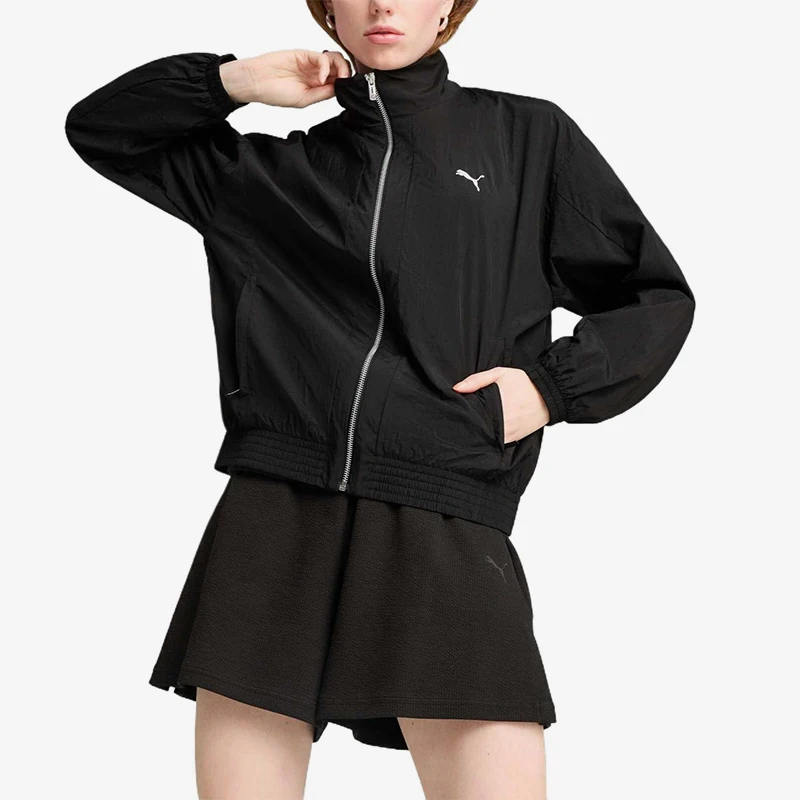 

Оригинальная повседневная женская спортивная куртка Puma с воротником-стойкой, тканая, в стиле рабочей одежды, 631788-01