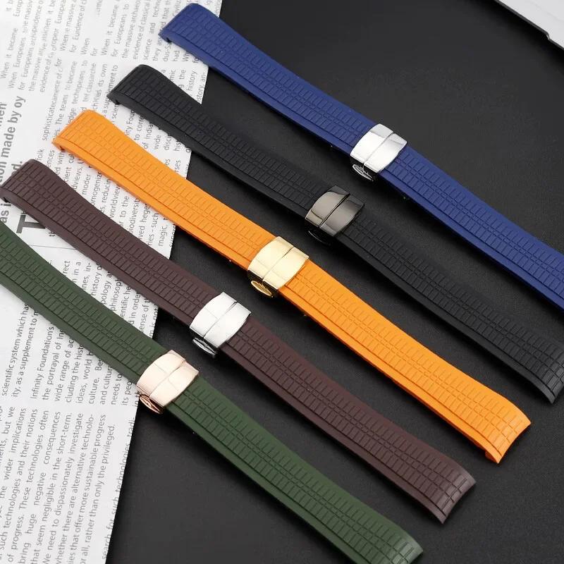 Fluororubber FKM Watch Strap for Patek Philippe Aquanaut 5164A 5167A Silicone Replacement Band Waterproof Bracelet 21mm
