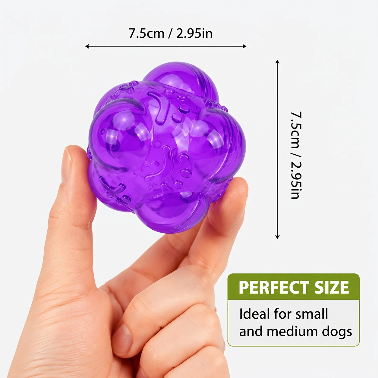 Squeaky Dog Chew Bounce Ball, TPR Bite‑Resistant Dental Toy, Interactive Play Toy for Small to Medium Dogs Indoor Outdoor Use