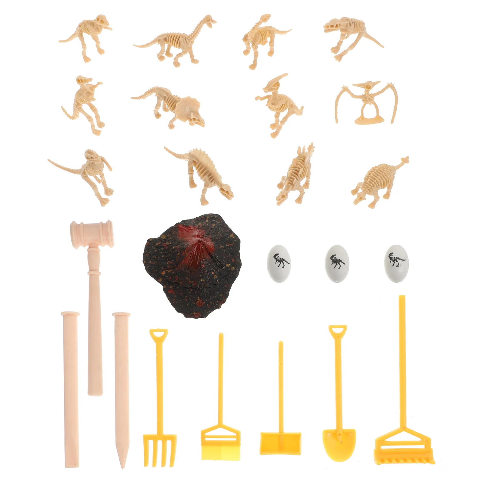 

24 Pcs Dinosaurs Toy Digging Suite Imitation Eggs Kids Outdoor Archaeological Excavation Teaching Model