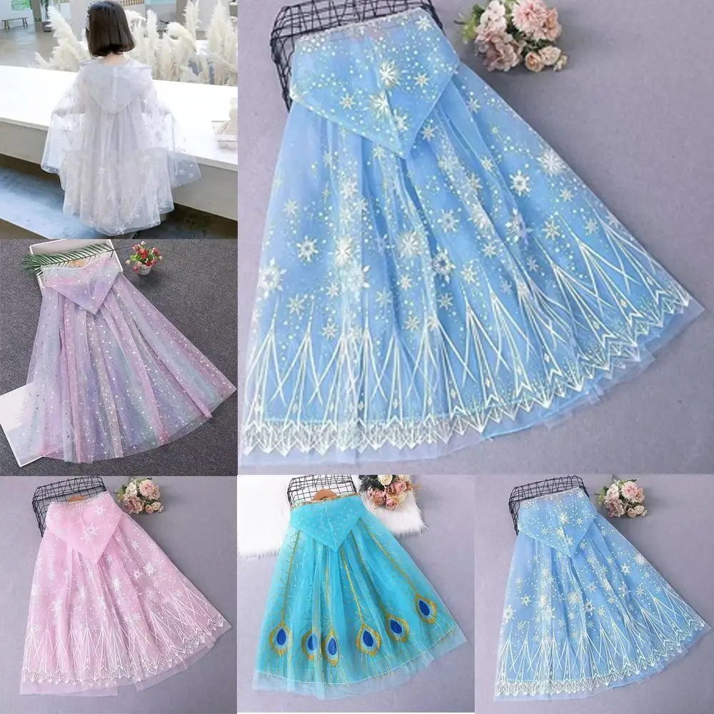 Nuove paillettes ragazze principessa mantello carino maglia costume per bambini mantello dolce cosplay ragazza tulle mantello festa di carnevale