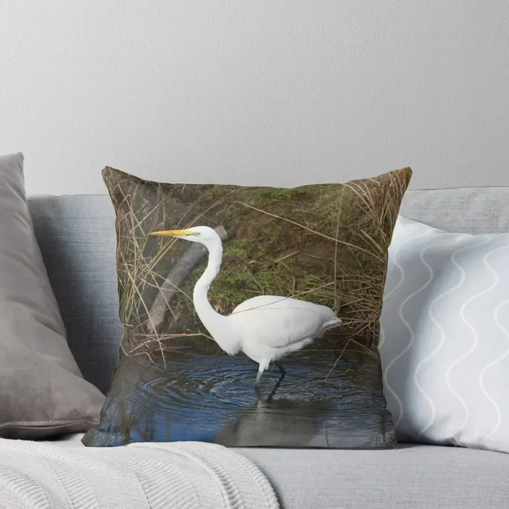 Just Right (Great Egret) Throw Pillow pillow pillowcase Cusions Cover Sofa Pillow Cover Christmas Covers