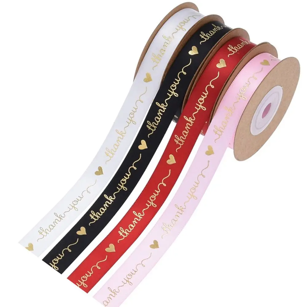 10 Yard Bouquet Decoration Thank You Letter Ribbon Love Heart DIY Bowknot Cake Packaging Ribbon Gift Box Wrapping