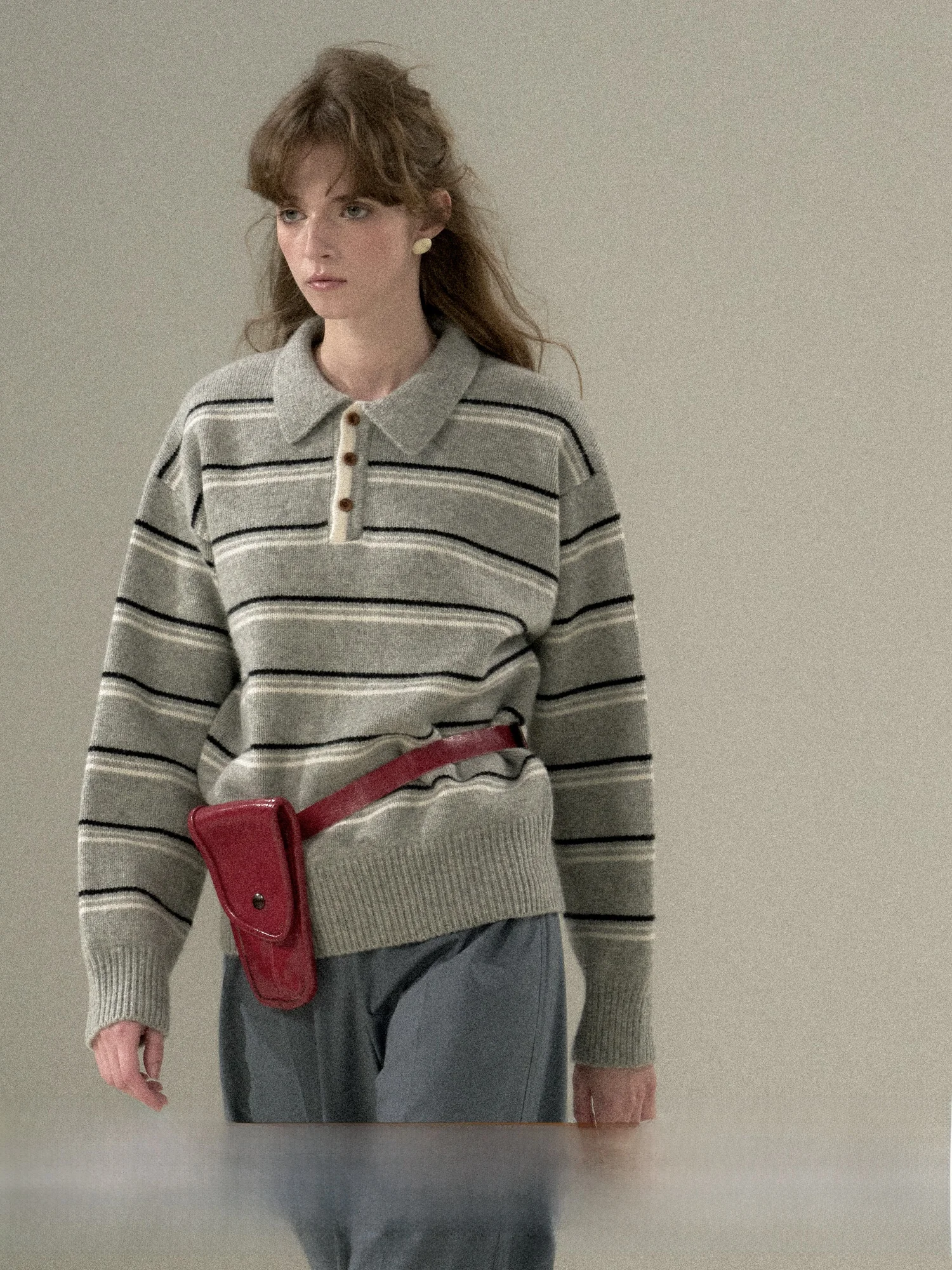 

Женский шерстяной свитер Ne, свободный крой, осенне-зимний полосатый вязаный топ, винтажный свитер Long Sve Crew Ne