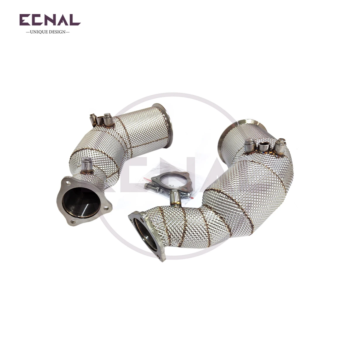 

Ecnal Exhaust No Engine Light Downpipe with Catalytic Converter for Audi RS4 RS5 B9.5 2.9T 2020+ Sport Exhaust Pipe