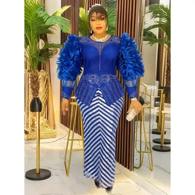 فساتين سهرة مخصصة بمقاسات كبيرة للنساء فستان ترتر فاخر أفريقي أنيق لحفلات الزفاف التركية فستان طويل للسيدات أنقرة