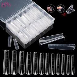 BNG 120pcs Coffin Dual Nail Forms Acrylic Upper Forms System For Builder UV Poly Nail Gel Square Nail Extension Forms Tips