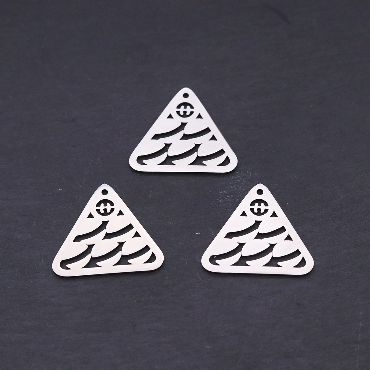 3pcs Stainless Steel Triangle Geometric Charm For DIY Jewelry Making Pendant Necklace Earrings Women Crafts