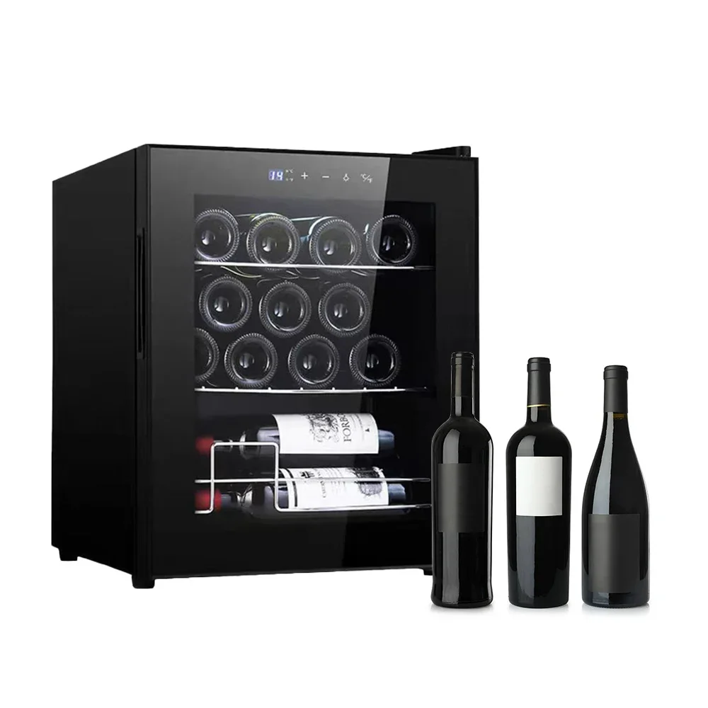 

Electronic 58L Wine Fridge Refrigerator 15 Bottles Enfriador De Vino Freestanding Wine Chiller Cellar Beverage Wine Cooler