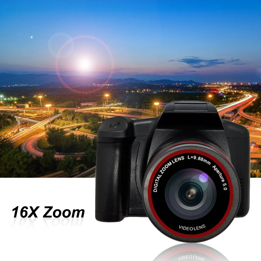 Digital Camera 16X F-ocus Zoom Design Resolution 1920*1080 Supported SD Card 4 * AA Battery Powered for Photos Taking Studio