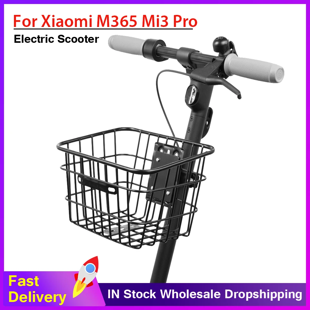 Electric Scooter Stainless Head Handle Basket for Xiaomi M365 Pro for Ninebot Max G30 F20 F30 Carryings Storage Hanging Basket