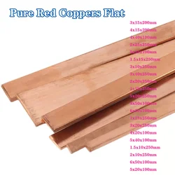 1pcs Pure Red Copper Flat Strip Metal Plate Copper Flat Bar Copper Bus Bar Thickness 1/1.5/2/3/4/5/6/8mm For welding and brazing