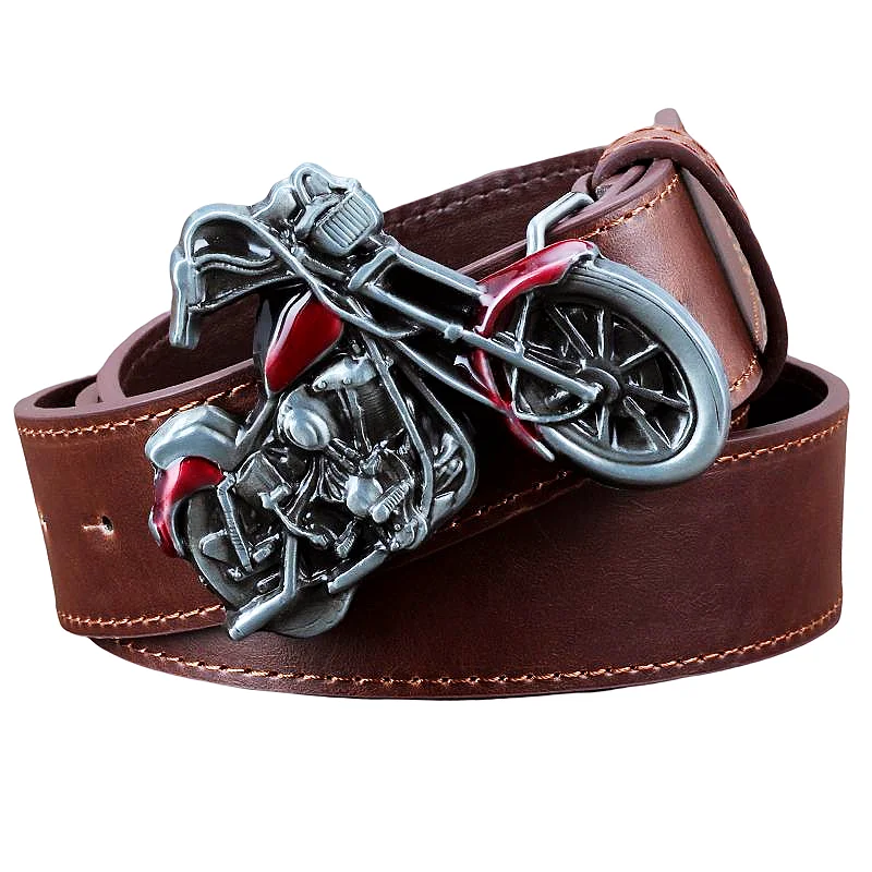 Vintage Motorcycle Rider Men Leather Belt Heavy Motorbike Ride Wind And Freedom