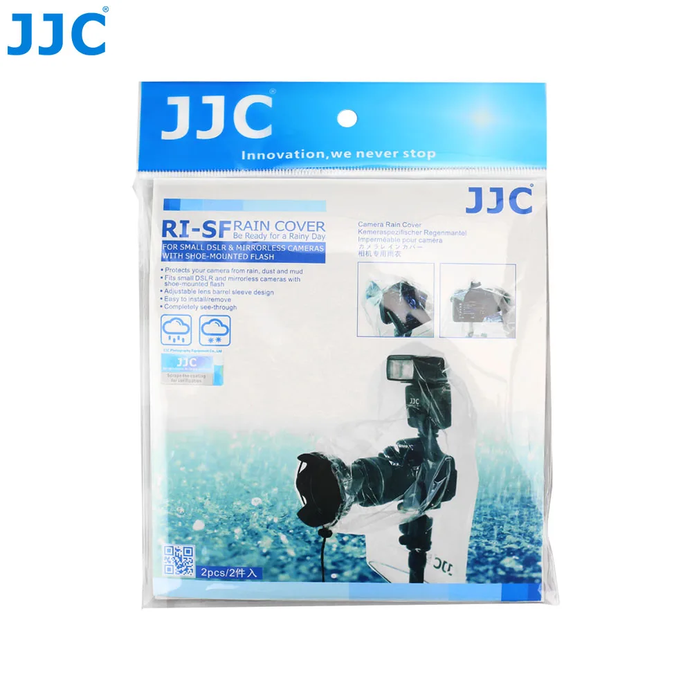 JJC 2 Pack aparat osłona przeciwdeszczowa z lampą błyskową wodoodporna kamera torba płaszcz przeciwdeszczowy dla Sony A6600 A6500 A7IV A7III Nikon