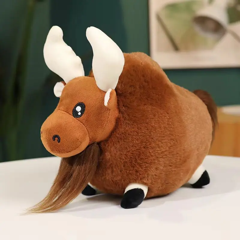 28cm Simulation Fluffty Moose Stuffed Animals Plush Toy Soft Dolls Real Life Brown Elk Dolls Kids Toys Peluche Christmas Gift