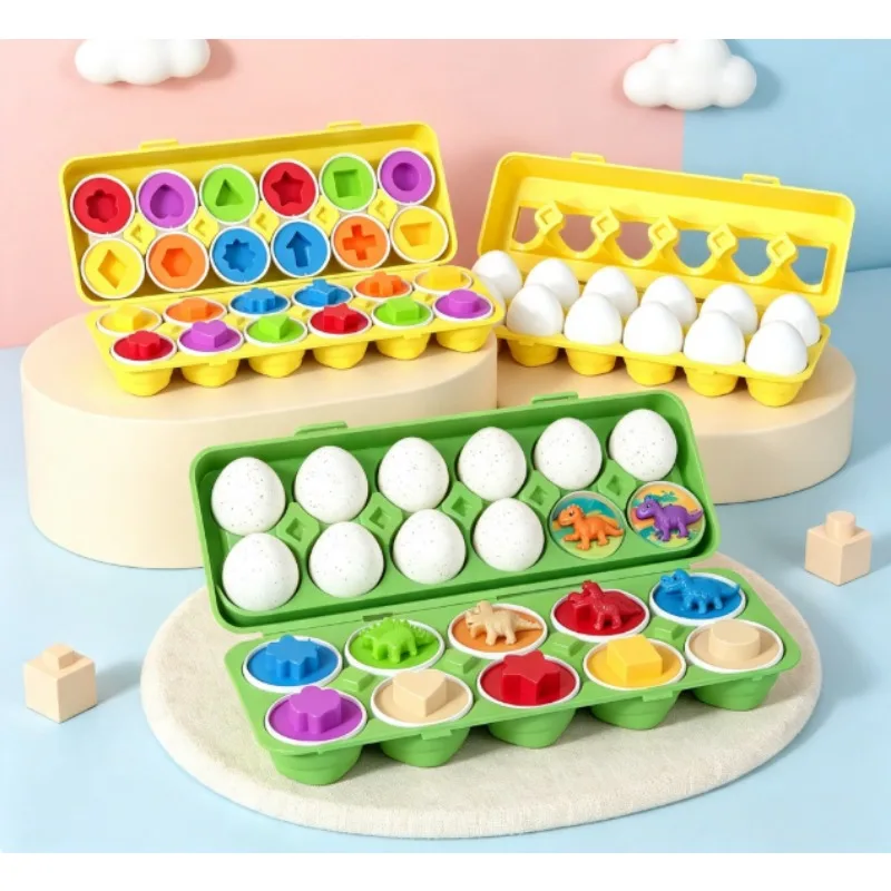 Montessori Educational Toys Toy Easter Egg Sensory Puzzle Smart Eggs Colors Shape Matching Sorter Games