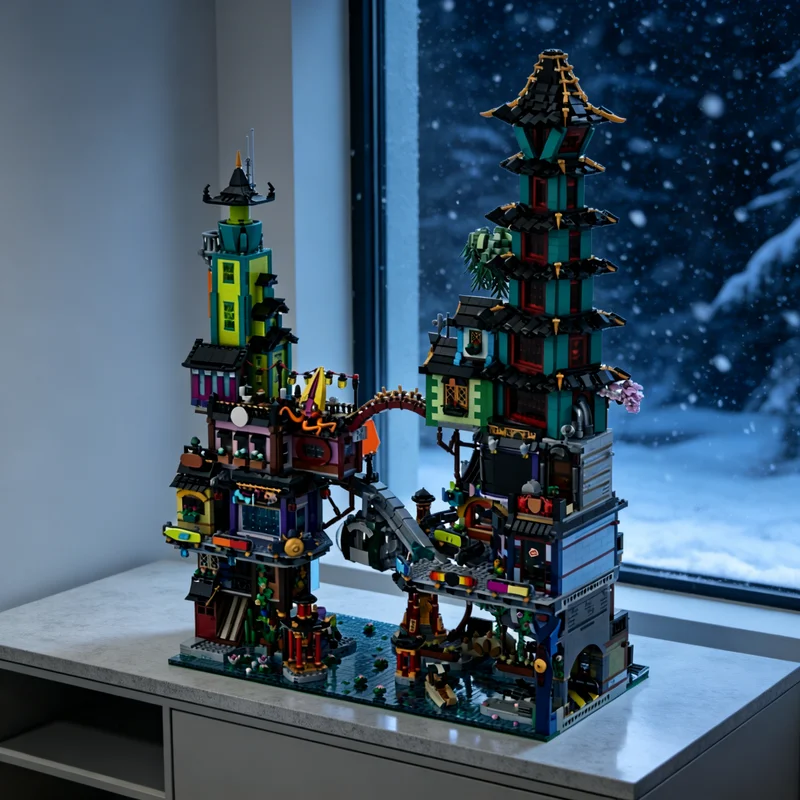 

10643pcs MOC City Apartments Ninjia Model Building Blocks Construction Christmas Gifts Toy Creative DIY Idea Kids Architecture