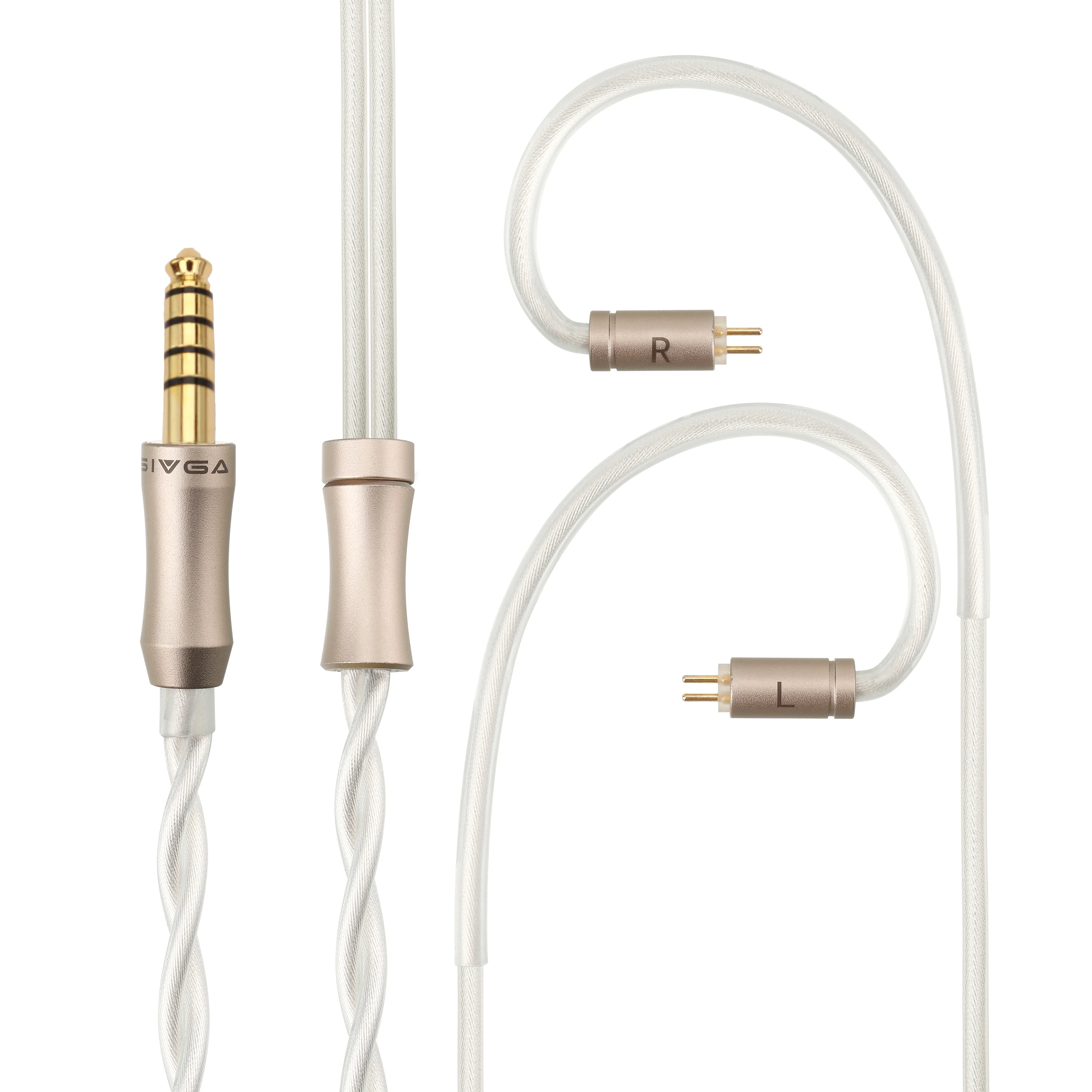 SIVGA Vervanging Originele 0,78 mm 2-pins Hoge zuiverheid Zuurstofvrij met verzilverd koper Audio-oortelefoonkabel voor Que