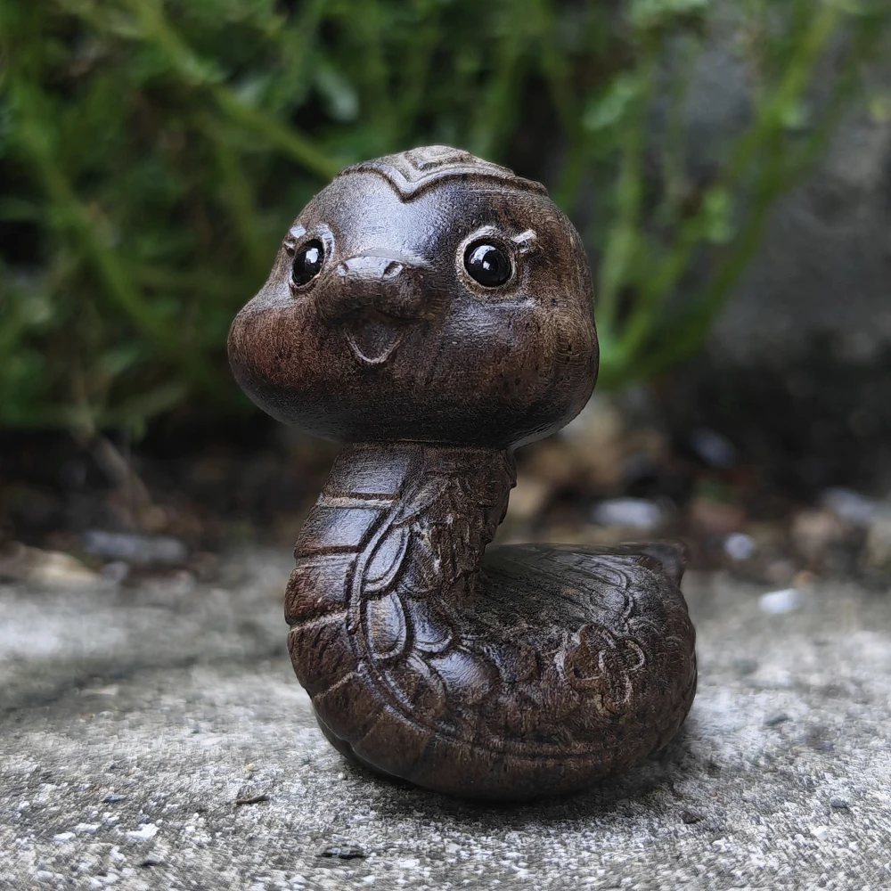 Hand-Carved Wooden Snake Figurine Ornament, Simple Style, Folk Style, Suitable for Centerpieces, Study Rooms, Creative Desktop Decorations, Bedrooms, Christmas Gifts, Indoor Decorations, New Year Gifts, Men's Gifts
