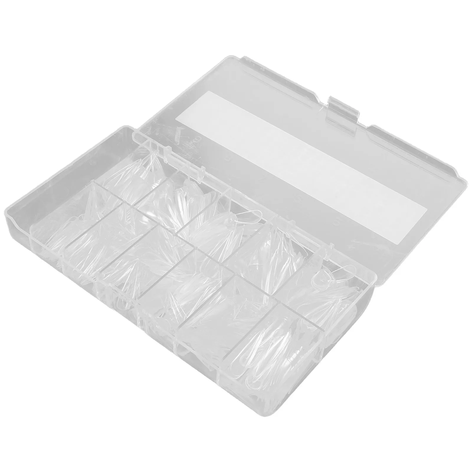 500Pcs Transparent Almond Nail Tips Full Cover Clear False Nails Press on Acrylic Nail Extensions Home Salon Manicure Supplies