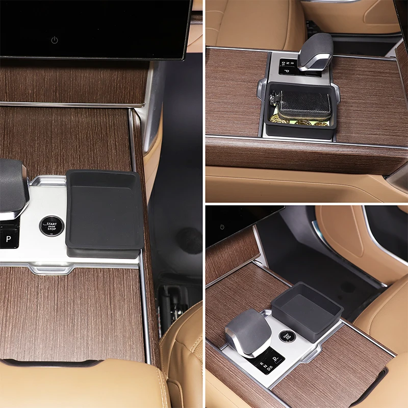 

Silicone Black For Land Rover Range Rover Vogue 2024+ Car central control gear storage box car interior accessories 1Pcs
