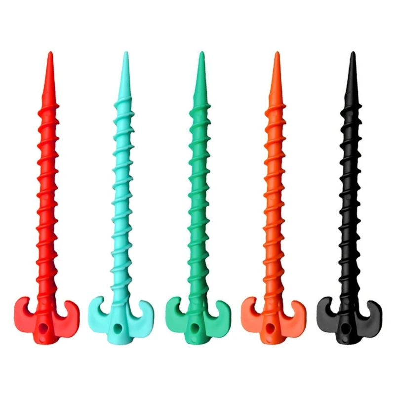 10Pcs Camping Tent Stakes Tent Heavy Duty Tent Nails Plastic Screw Tent Pegs for Fixing Camping Tent Rain Tarps Outdoors