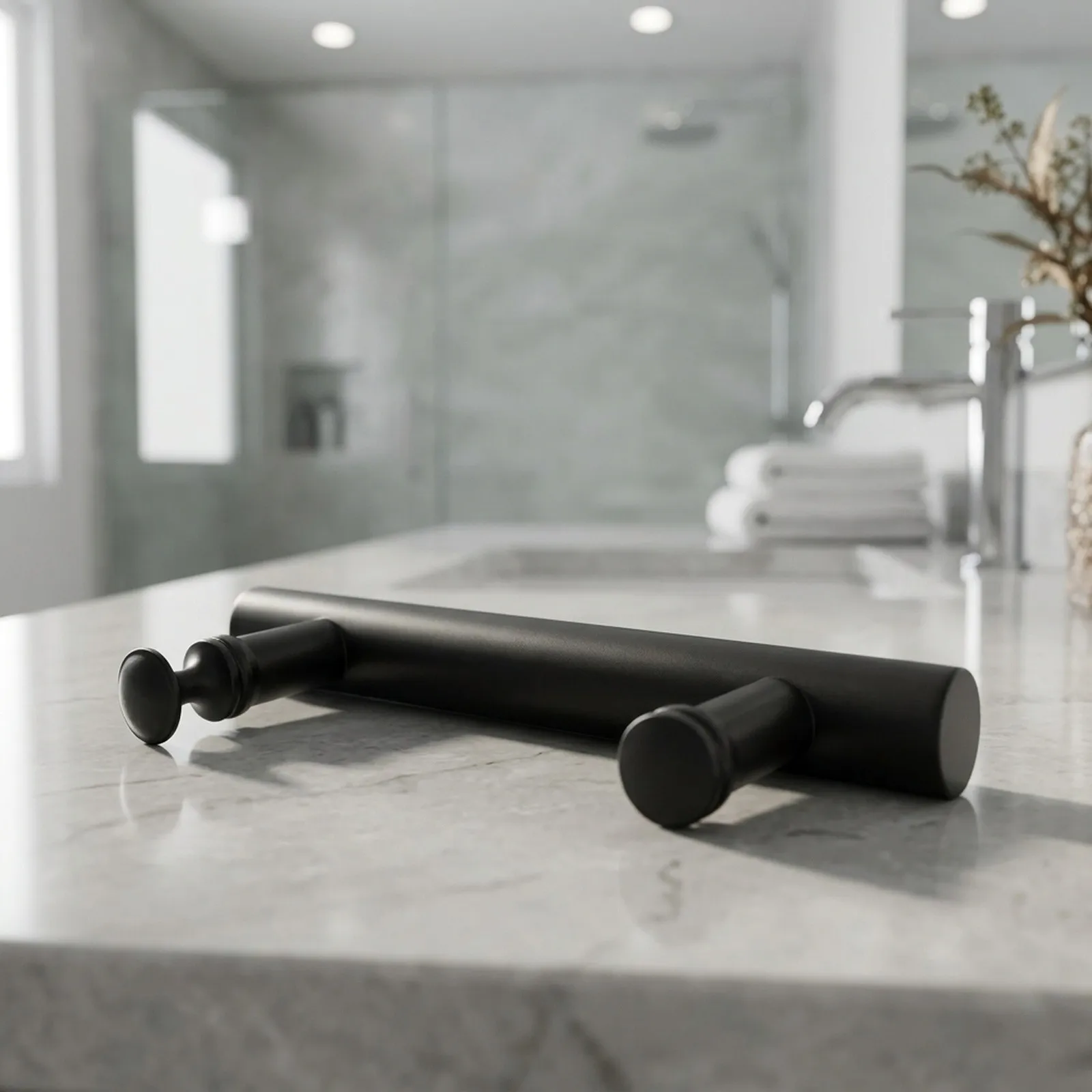 1pcs Bathtub Bathroom Door Handle Knobs Part Replacement Stainless Steel Stylish 145mm Black Chrome Flat 1pcs Bathtub