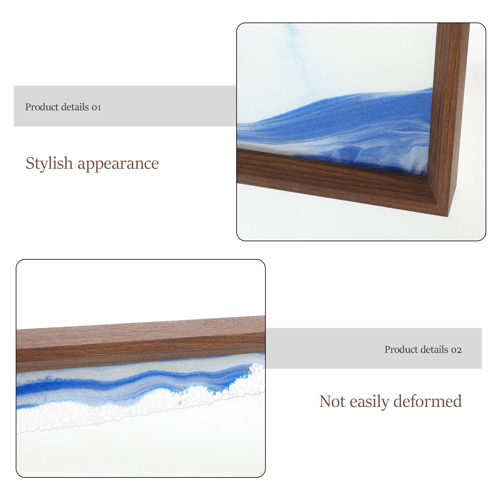 Arte della sabbia che scorre Pittura con sabbia in movimento Ornamento da tavolo Decorazioni per la casa per ufficio Decorazione rilassante per cornici con sabbie mobili