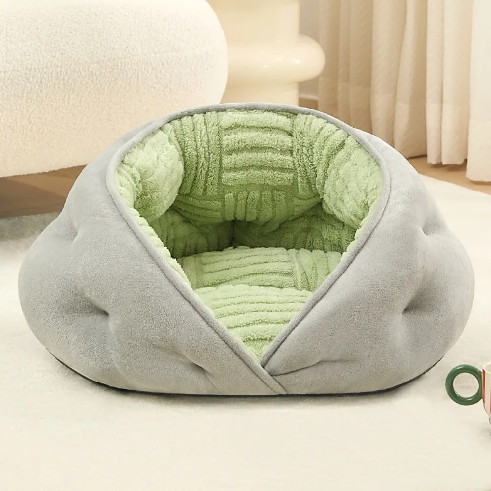 

Creative Semi-surrounded Cat Plush Nest Soft Breathable Cat Sleeping Mattress Comfortable Dog Kennel Winter