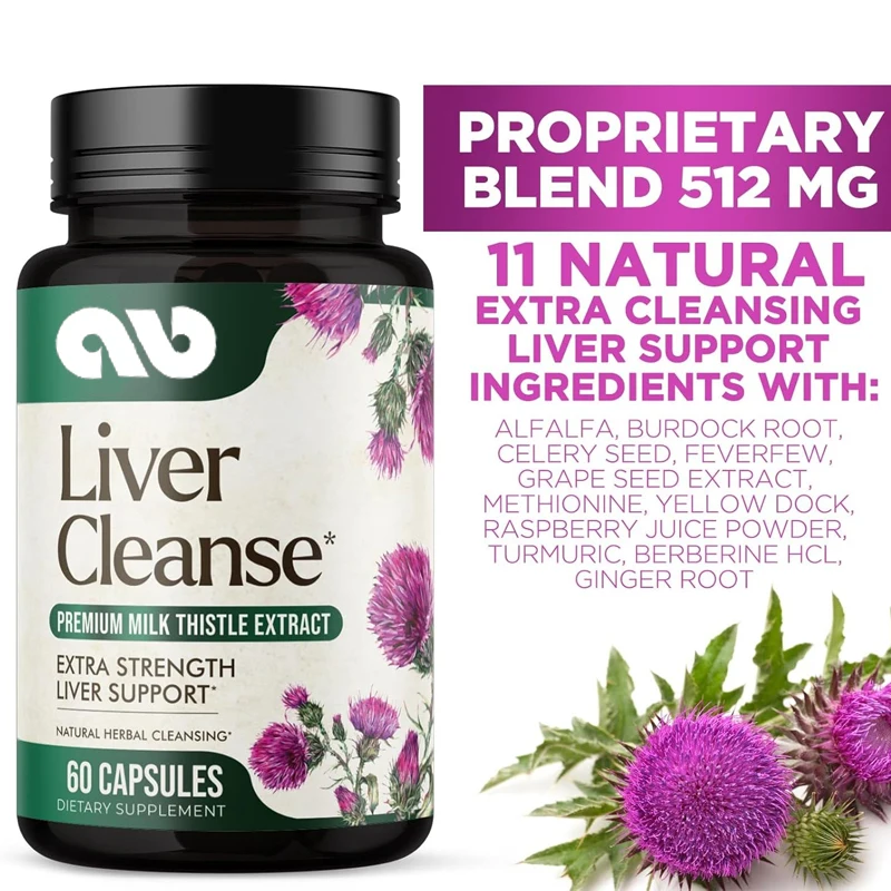 Liver cleansing, detoxification, and repair formula - Herbal liver support supplement to promote liver health -60 capsules