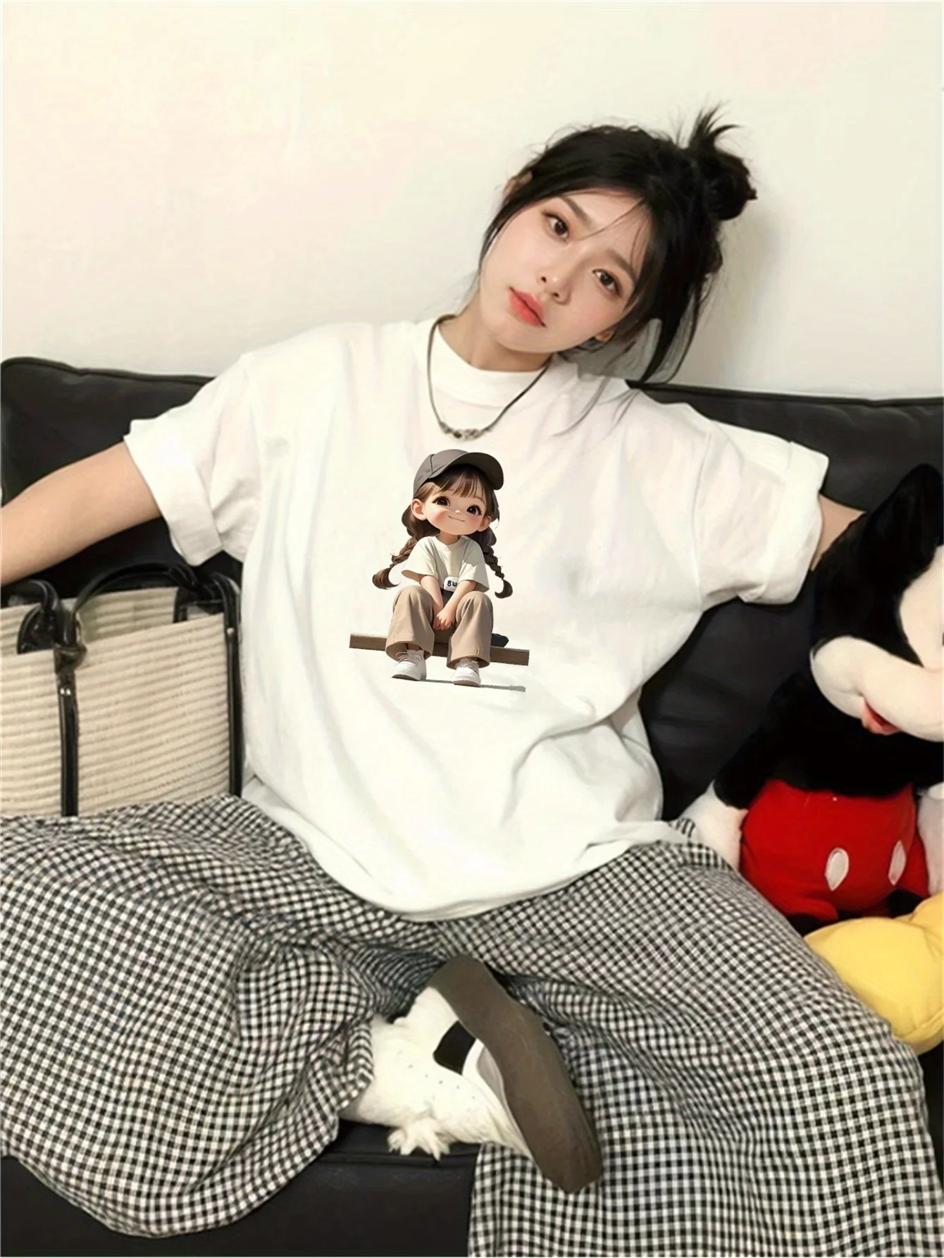 

Белая футболка с геометрическим принтом, которую можно стирать в машине, для повседневной одежды, женская летняя облегающая футболка с короткими рукавами, повседневная