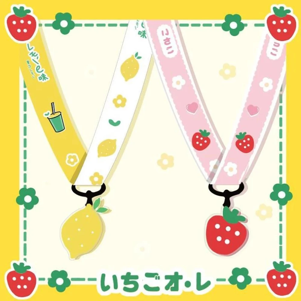 Neck Rope Cute Lemon Long Lanyard USB Badge Holder Fruit Lanyard Keychain Lanyards Cell Phone Lanyard Mobile Phone Straps