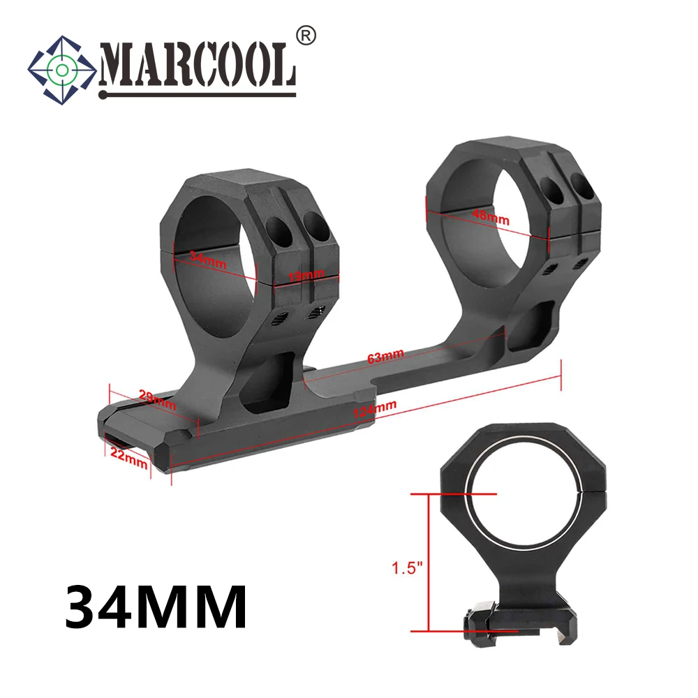 MARCOOL 7075 Aluminum Ring Mount 1.50 Inches 34MM One-piece Tactical Accessory 140g