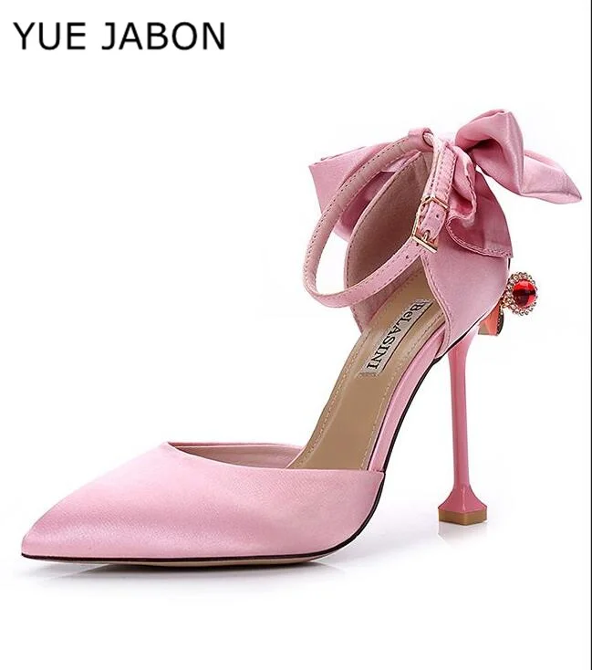 Sandalias italianas de tacón alto extremo rosa para mujer, decoración trasera de mariposa, zapatos de tacón sexys de lujo para mujer, zapatos de boda para novia