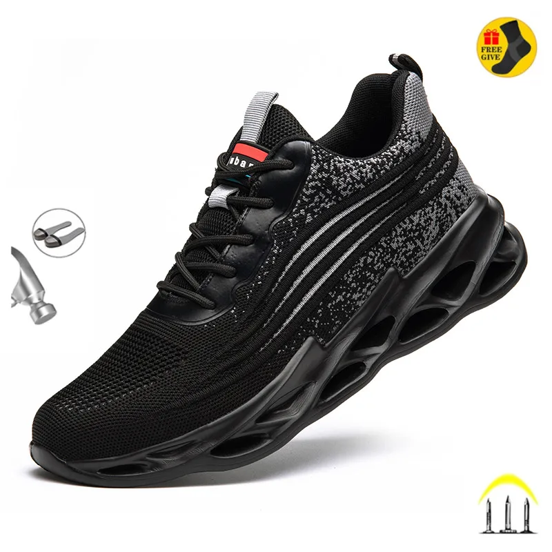 

New Work Sneakers Steel Toe Shoes Men Safety Shoes Puncture-Proof Work Shoes Boots Fashion Indestructible Footwear Security