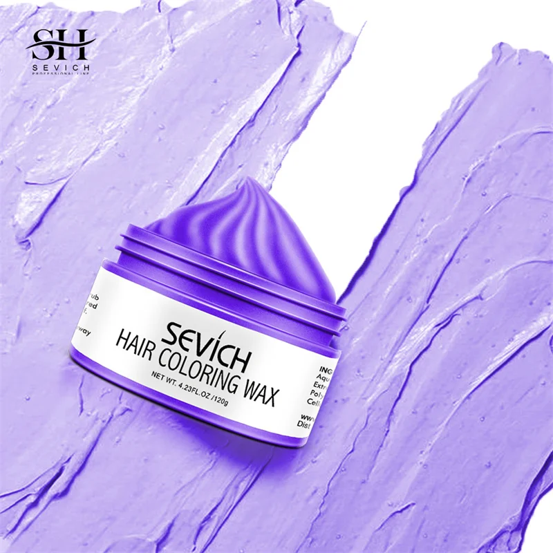 Temporary Hair Color Wax Men Diy Mud One-time Molding Paste Dye Cream Hair Gel for Hair Coloring Styling Silver Grey 120g Sevich