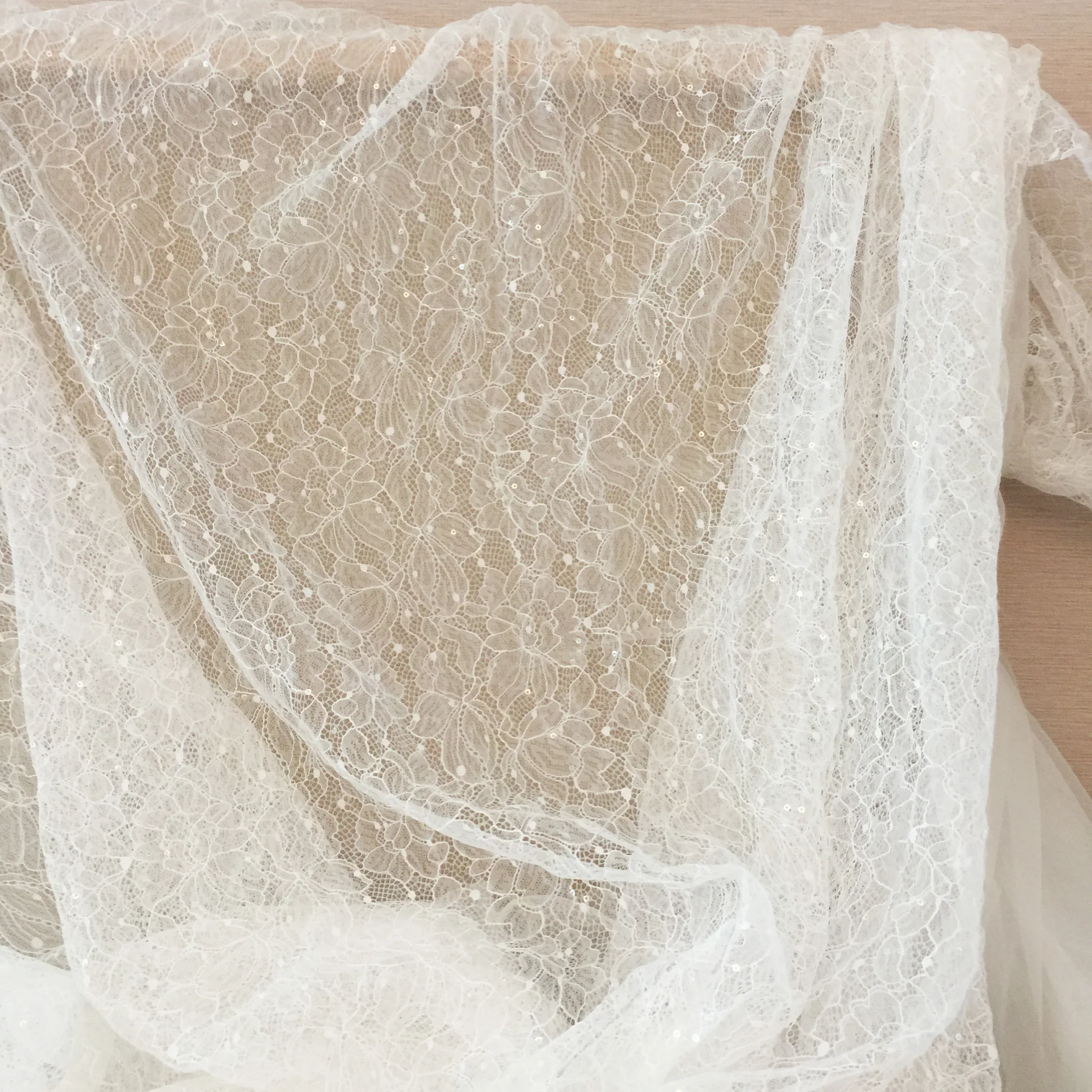 

sequin base mesh lace fabric wedding dress travel photography home lace accessories