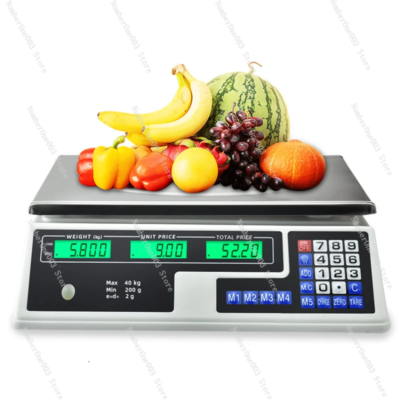 Digital Price Scale Electronic Price Calculation Scale LCD Digital Upgraded Commercial Food Meat Weight Scale