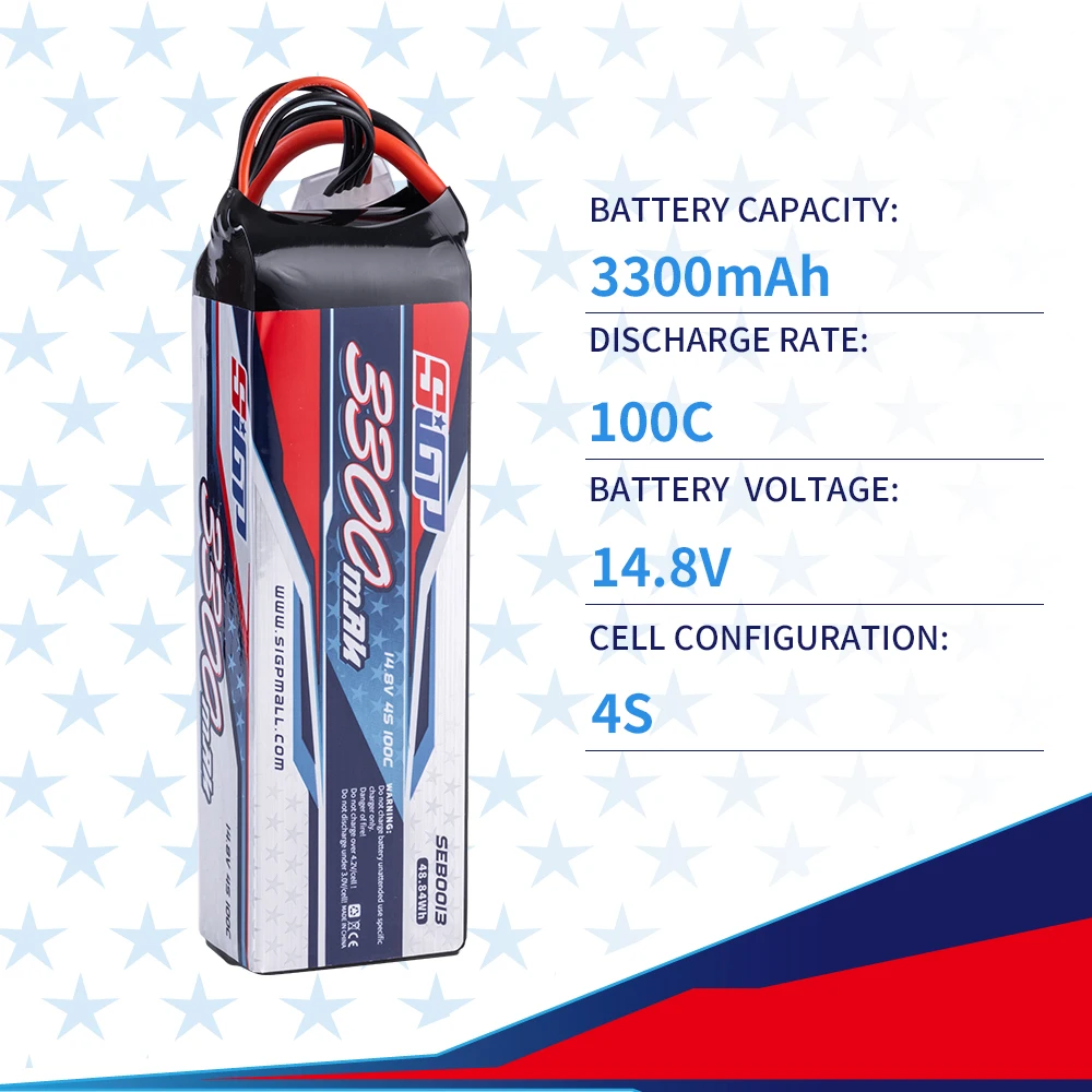SIGP 3S 4S Lipo-batterij voor 3300mAh 4000mAh 5300 11.1V 14.8V 100C met XT60 RC Buggy Truggy Voertuig Auto Monster Truck Hobby 2 stuks