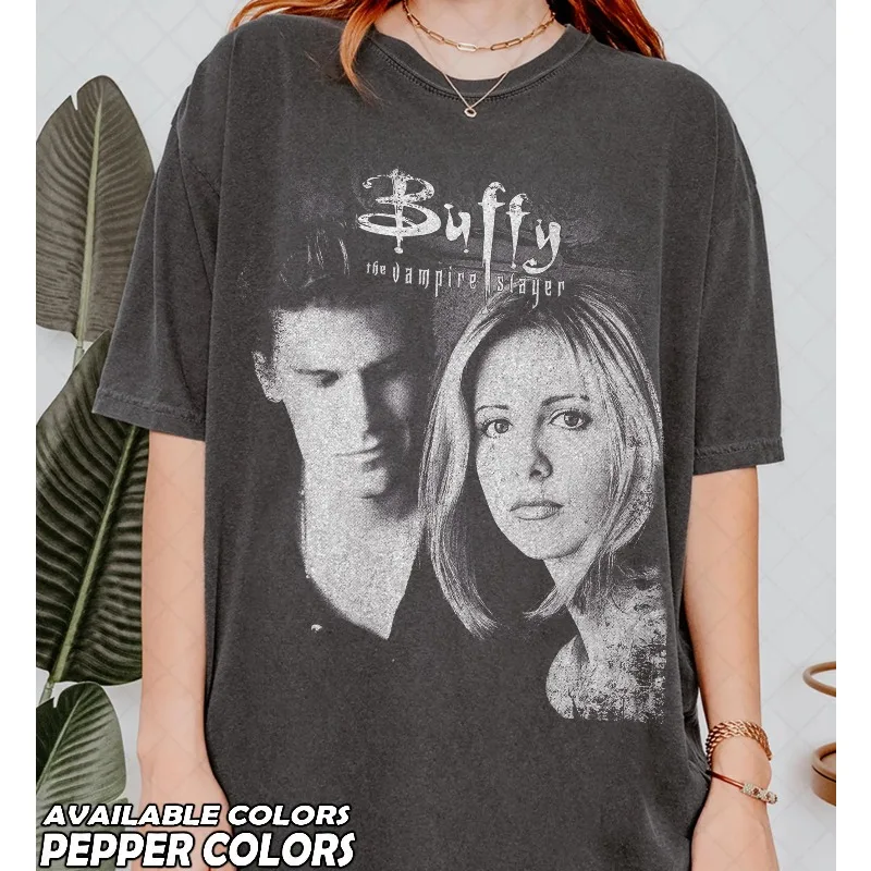 Vampire Hunter Buffy T-shirt, Sarah Michelle Galla Movie Fan T-shirt Suitable for All Seasons, Cotton Casual Unisex T-shirt