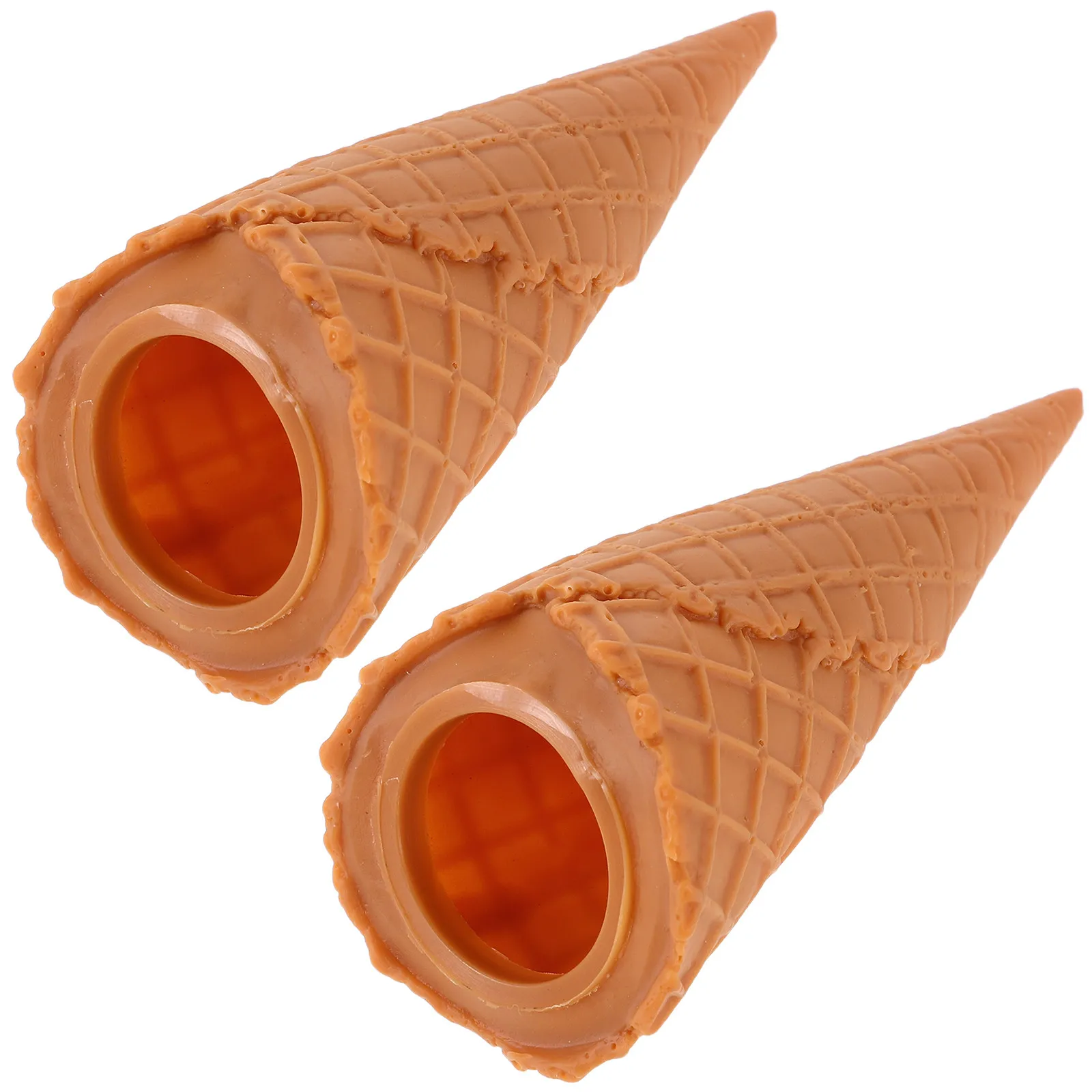 

2Pcs Realistic Ice Cream Cone Props Lifelike Simulation Food Dessert Decor Party Display Artificial Pretend Play Cone PVC Food